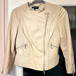 Karen Millen Lamb Leather Biker Jacket size 10 UK, size 6 US
